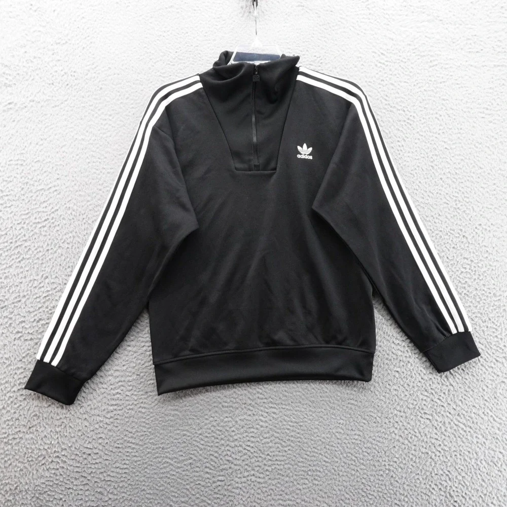 Adidas Originals Funnelneck‎ Track Jacket Small Black Men 1/4 Zip Pullover NWT
